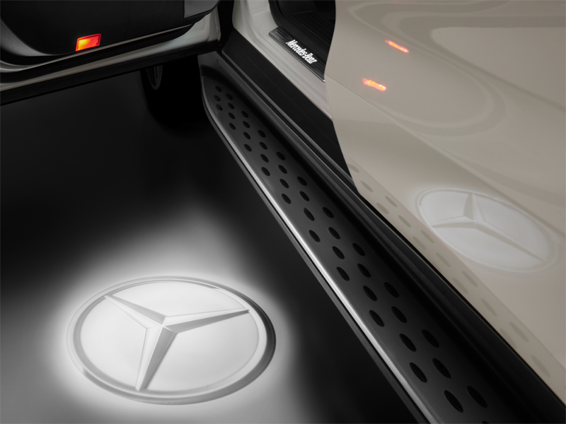 LIUSHI 4 pcs pour Mercedes AMG Auto Logo Voiture Porte de Voiture Lampe de Bienvenue Lampe Laser Projecteur Laser Fit Benz E C Classe W205 W176 W177 W212 Projection Logo