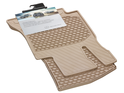 Tapis en caoutchouc beige Classe C W205 - conducteur et passager - Mercedes-Benz