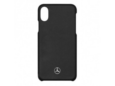 iPhone X / iPhone XS - Coque rigide noire logo Mercedes