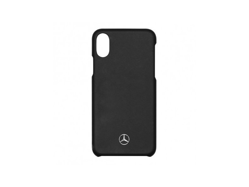 iPhone X / iPhone XS - Coque rigide noire logo Mercedes