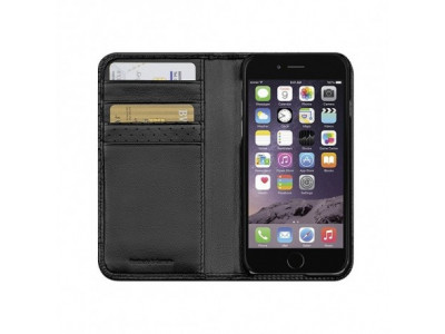iPhone 6s/7 - Étui porte cartes en cuir noir AMG