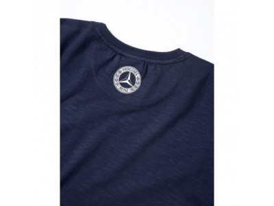 T-shirt bleu Mercedes logo vintage