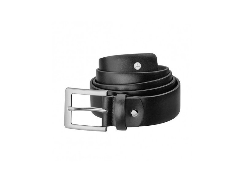 Ceinture Mercedes-Benz pour homme en cuir de veau noir