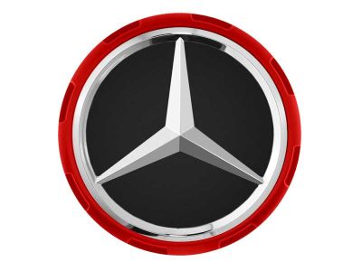 Cache-moyeu Mercedes-Benz AMG 75mm contour rouge