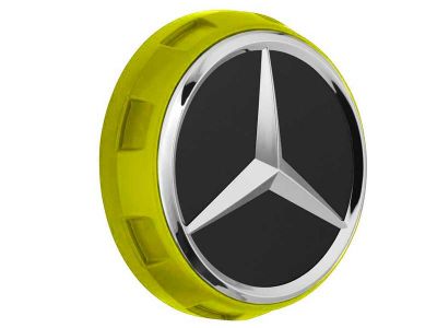 Cache-moyeu Mercedes-Benz AMG 75mm contour jaune