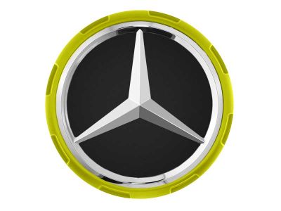Cache-moyeu Mercedes-Benz AMG 75mm contour jaune