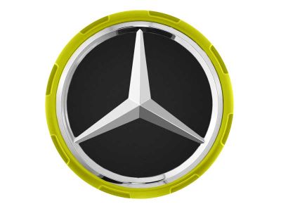 Cache-moyeu Mercedes-Benz AMG 75mm contour jaune