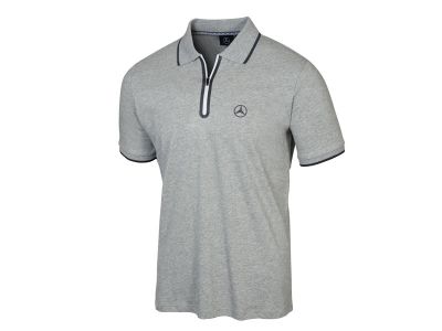 Polo gris à zip PUMA Mercedes pour Homme