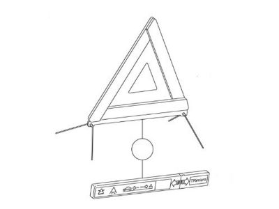 Triangle de signalisation avec son logement