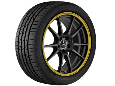 Jante AMG Classe C 205 - 10,5 J x 20 pouces ET 57 - Coloris : noir mat et Jaune