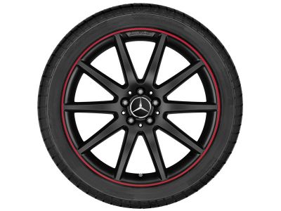 Jante AMG GLA 156 - 8 J x 20 pouces ET 43,5 Coloris noir Rebord de jante peint en rouge