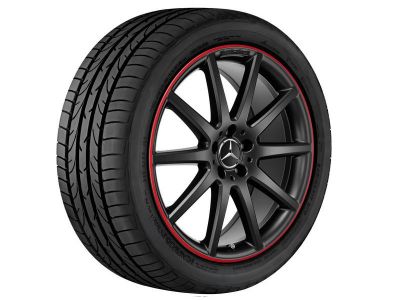 Jante AMG GLA 156 - 8 J x 20 pouces ET 43,5 Coloris noir Rebord de jante peint en rouge