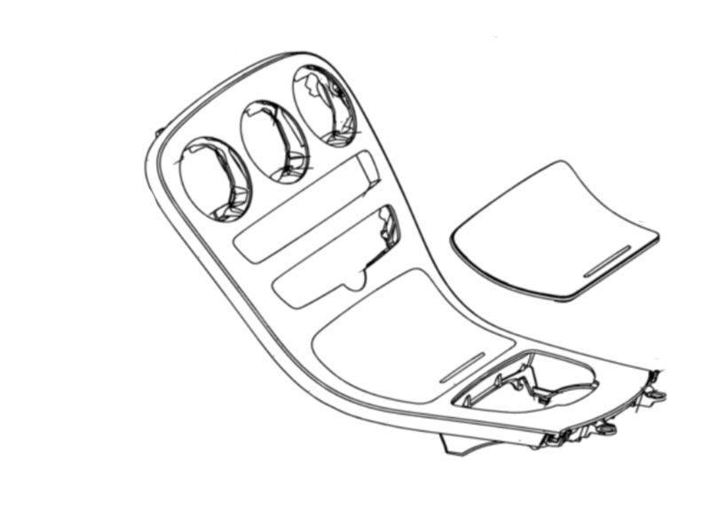 Cache Console Centrale Bois Véritable Mercedes-Benz Avec Eclairage D'ambiance Sans Horloge Analogique Classe C W205
