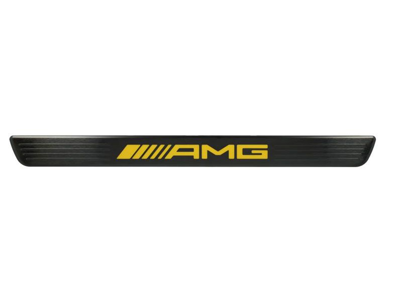 Cache pour baguette de seuil éclairée AMG - Noir logo Jaune - avant - 2 unités