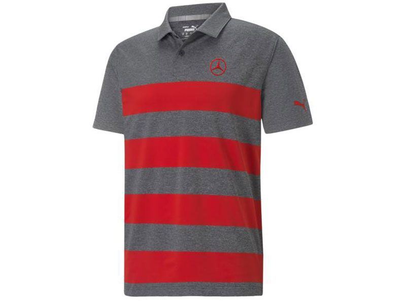 Polo de golf rouge gris Mercedes pour Homme