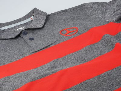 Polo de golf rouge gris Mercedes pour Homme