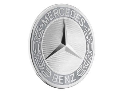 Cache moyeu couronne de lauriers, Design classique COLORIS GRIS Mercedes-Benz - 1 unité