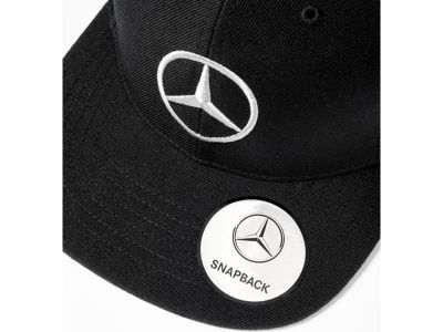 Casquette Noire Visière Plate Snapback Mercedes-Benz