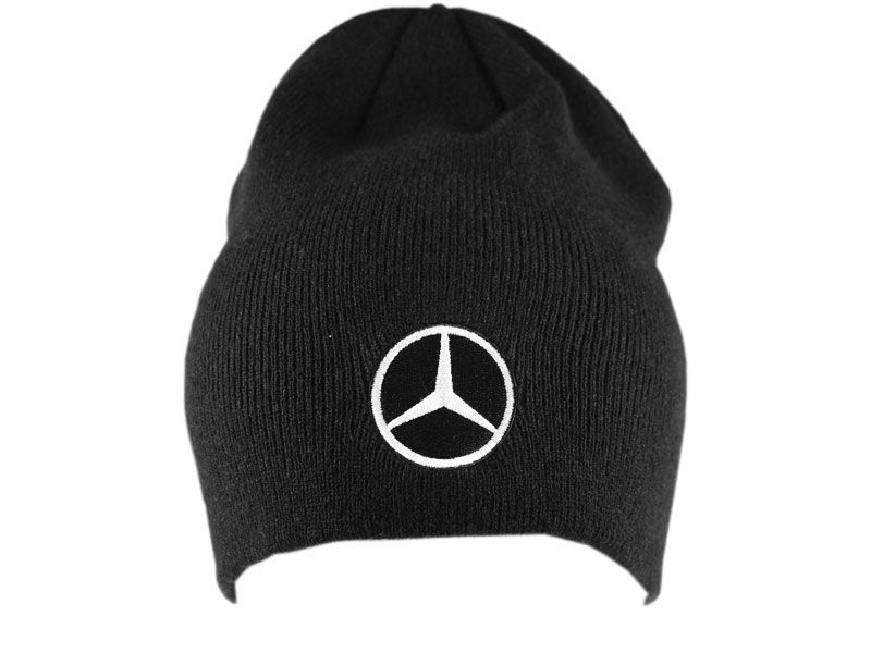 Bonnet Hiver Noire Mercedes-Benz Logo Brodé Etoile