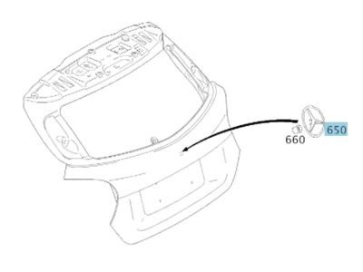 Etoile de coffre hayon sigle Mercedes-Benz pour Classe A 176 + 3 Douilles