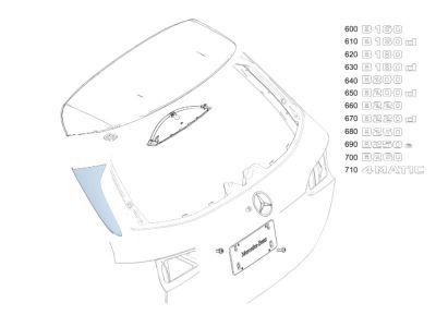 Monogramme Arrière coffre hayon Mercedes-Benz Classe B 247