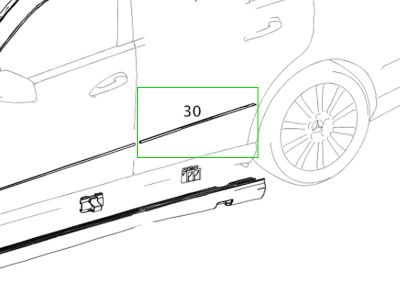 Baguette Enjoliveuse PORTE ARRIERE GAUCHE - Classe E 212 Mercedes-Benz