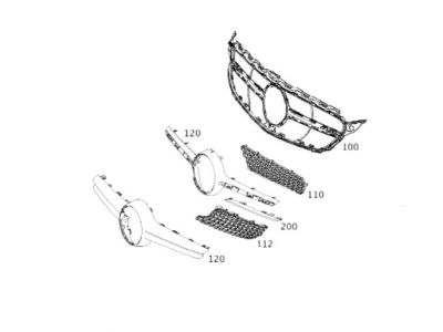 Grille de Calandre COMPLETE Classe C 205 Mercedes-Benz