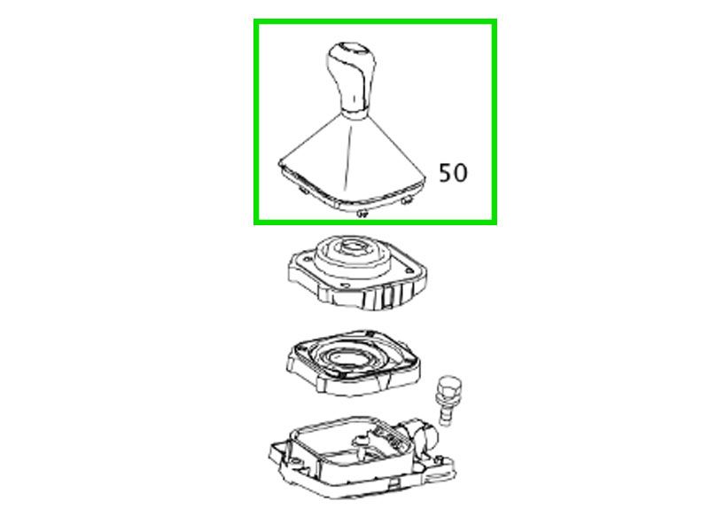 Pommeau levier de vitesse avec son soufflet Classe E 211 Mercedes-Benz