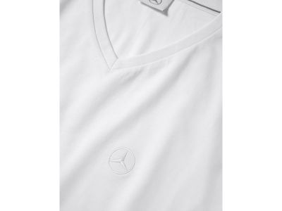 T-shirt Blanc Col V Mercedes-Benz pour Homme