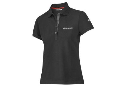 Polo noir AMG manches courtes pour Femme