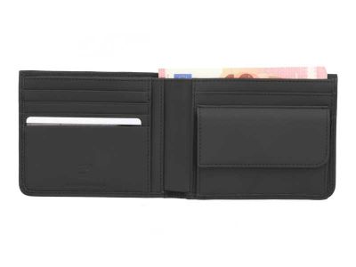 Porte-monnaie en cuir de vachette noir Mercedes