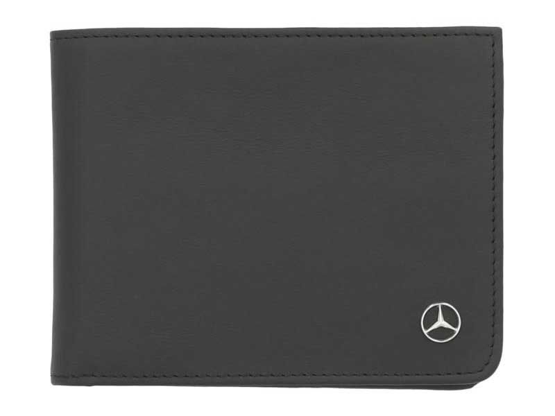 Porte-monnaie en cuir de vachette noir Mercedes