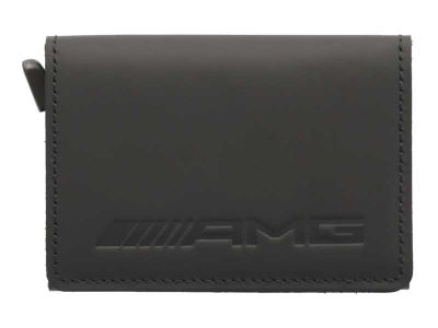 Porte-monnaie AMG Slimwallet en cuir de vachette noir Mercedes
