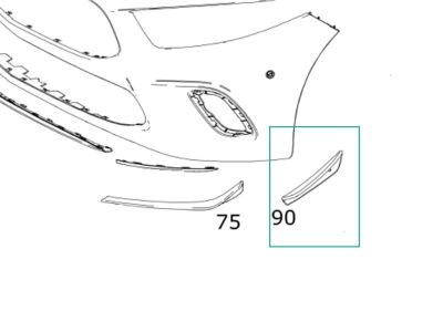 Spoiler Lateral Pare-choc avant coté Gauche Mercedes-Benz