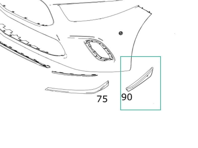 Spoiler Lateral Pare-choc avant coté Droit Mercedes-Benz