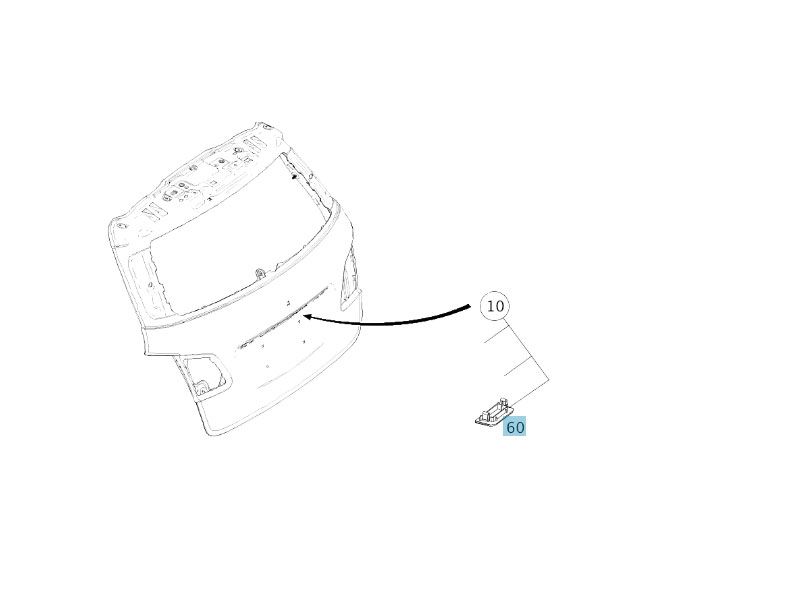 Éclairage plaque immatriculation Classe B W246 Mercedes-Benz