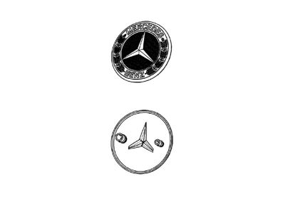 Logo Etoile Emblème de capot - Bleu - sigle Mercedes