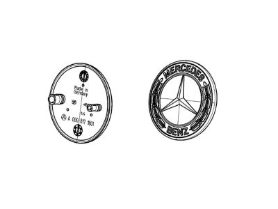 Logo Etoile Emblème de capot - Noir - SLK SLC 172 Mercedes-Benz