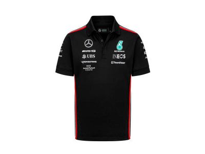 Maillot équipe écurie Polo Noir Mercedes-AMG F1 pour Homme