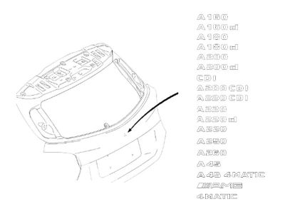 Monogramme Arrière coffre hayon Mercedes-Benz Classe A DIESEL W176