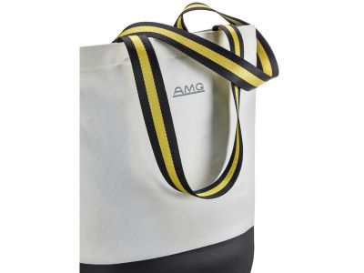 Sac cabas AMG Vintage noir et blanc lanières Jaunes