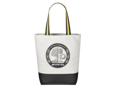 Sac cabas AMG Vintage noir et blanc lanières Jaunes