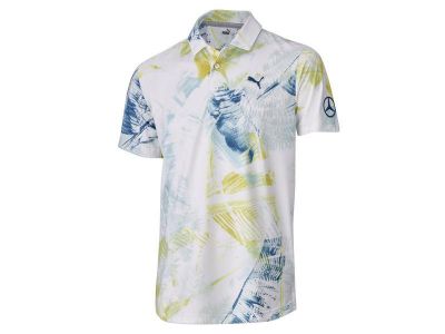 Polo de golf Blanc effet jungle Puma x Mercedes-Benz