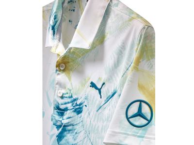 Polo de golf Blanc effet jungle Puma x Mercedes-Benz