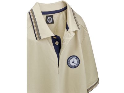 Polo au motif tricoté à 100 % en coton bio Coloris crème Mercedes-Benz