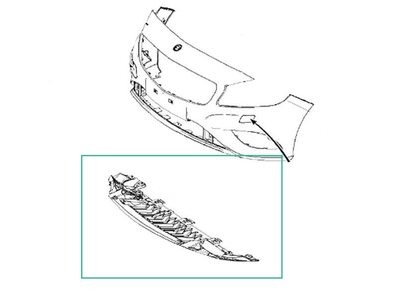 Cache Habillage de pare-chocs en bas Classe A W176 Mercedes-Benz