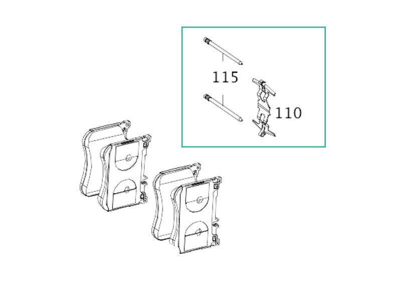 Kit Accessoires Plaquettes de Freins AVANT Classe S W222 Mercedes-Benz