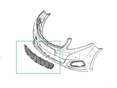 GRILLE AERATION Pare-chocs avant milieu Classe V EQV W447 Mercedes-Benz