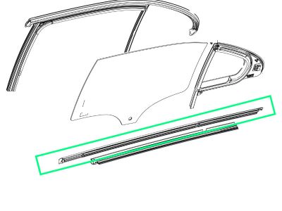 Baguette Extérieur Lèche-Vitre Porte Arrière Coté PASSAGER ML 320/350 W164 Mercedes-Benz