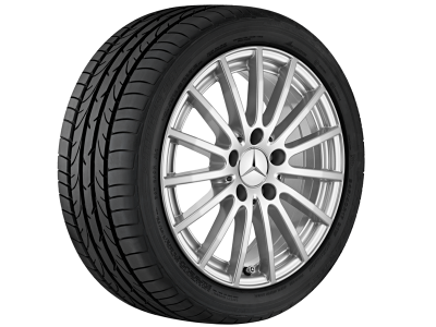 Jante Mercedes 16 pouces Classe A W169 6,5 J x 16 ET 46 5 doubles branches argent 